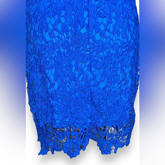Lulu’s Romance Language Blue Backless Lace Dress sz M - Picture 8 of 16